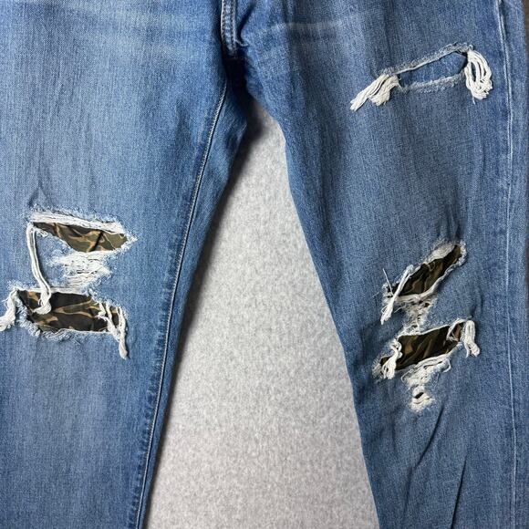 Abercrombie & Fitch Jeans Mens 30/32 Rustin Camo Distressed Athletic Slim Y2K - Picture 5 of 14